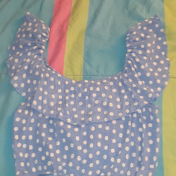 Blue Flower Crop Top - Picture 2 of 4